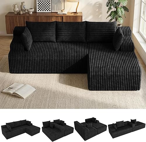 Miniatura 10 de Sofá deshuesado, sofá modular sin hueso con asiento profundo y diván para espacios pequeños, sofá tapizado en la nube, sofás seccionales sin hueso