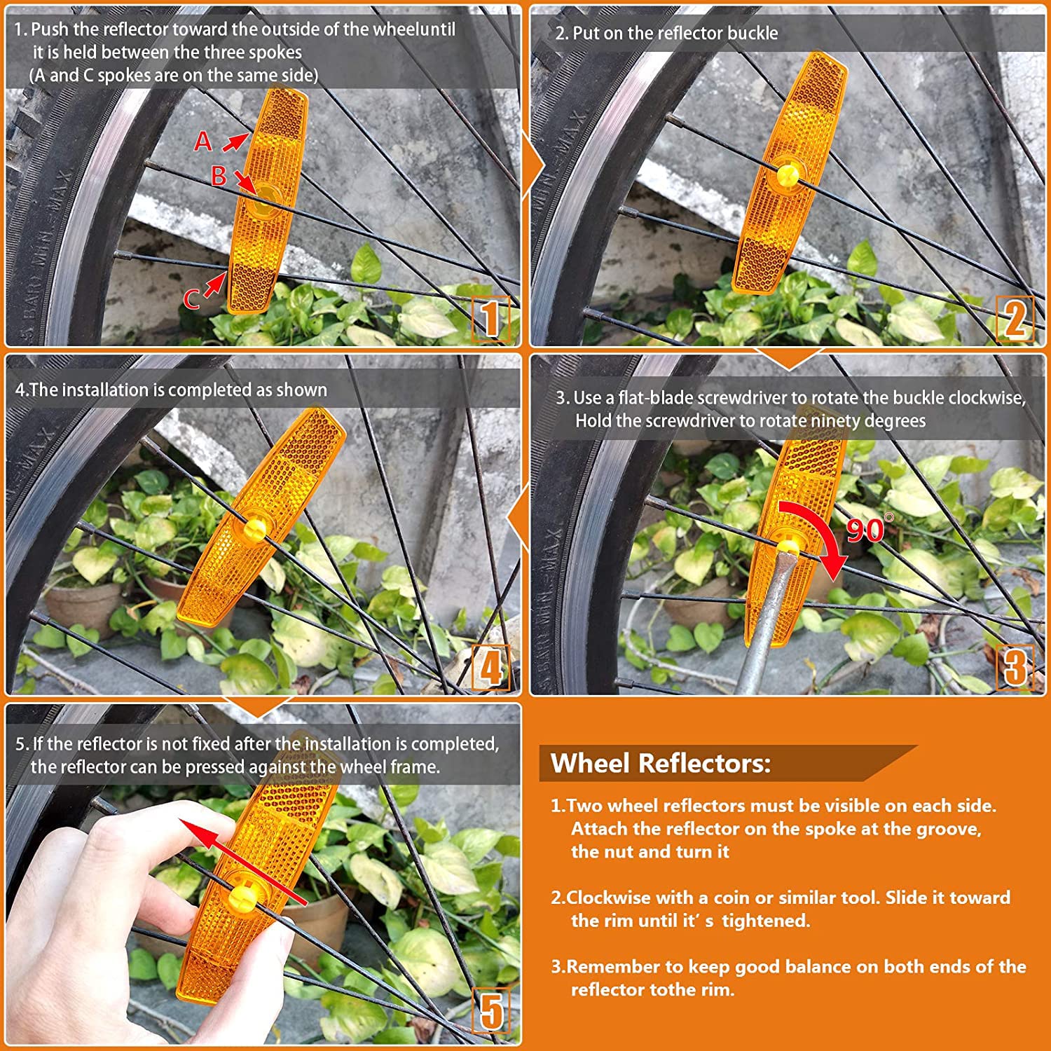 20 Stuks Fietsreflectoren, Fietsreflectoren Voor En Achter Spaakreflectoren Houder Fiets Kattenogen Reflectorset Reflectoren Mountainbike Motorfiets Kinderen 1012223630