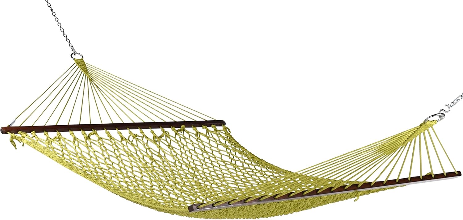 Caribbean Rope Hammock - 55 Inch - Soft-Spun Polyester (Olive)