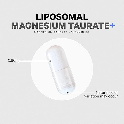 Miniatura 8 de Codeage Suplemento de taurato de magnesio liposomal + - Taurato de magnesio, vitamina B6 como piridoxal 5-fosfato, suministro de 2 meses - Entrega