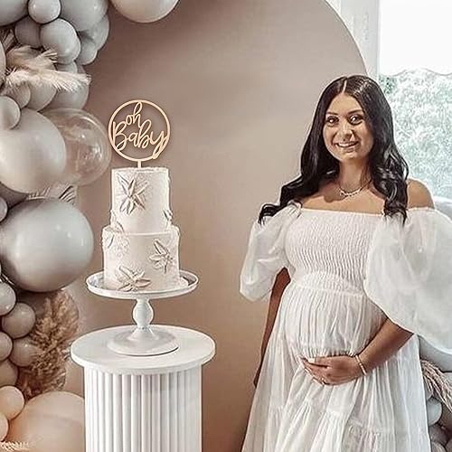 Miniatura 4 de Oh Baby - Decoración de madera para tarta, decoración de baby shower, suministros de doceración de torta de revelación de género, accesorios para