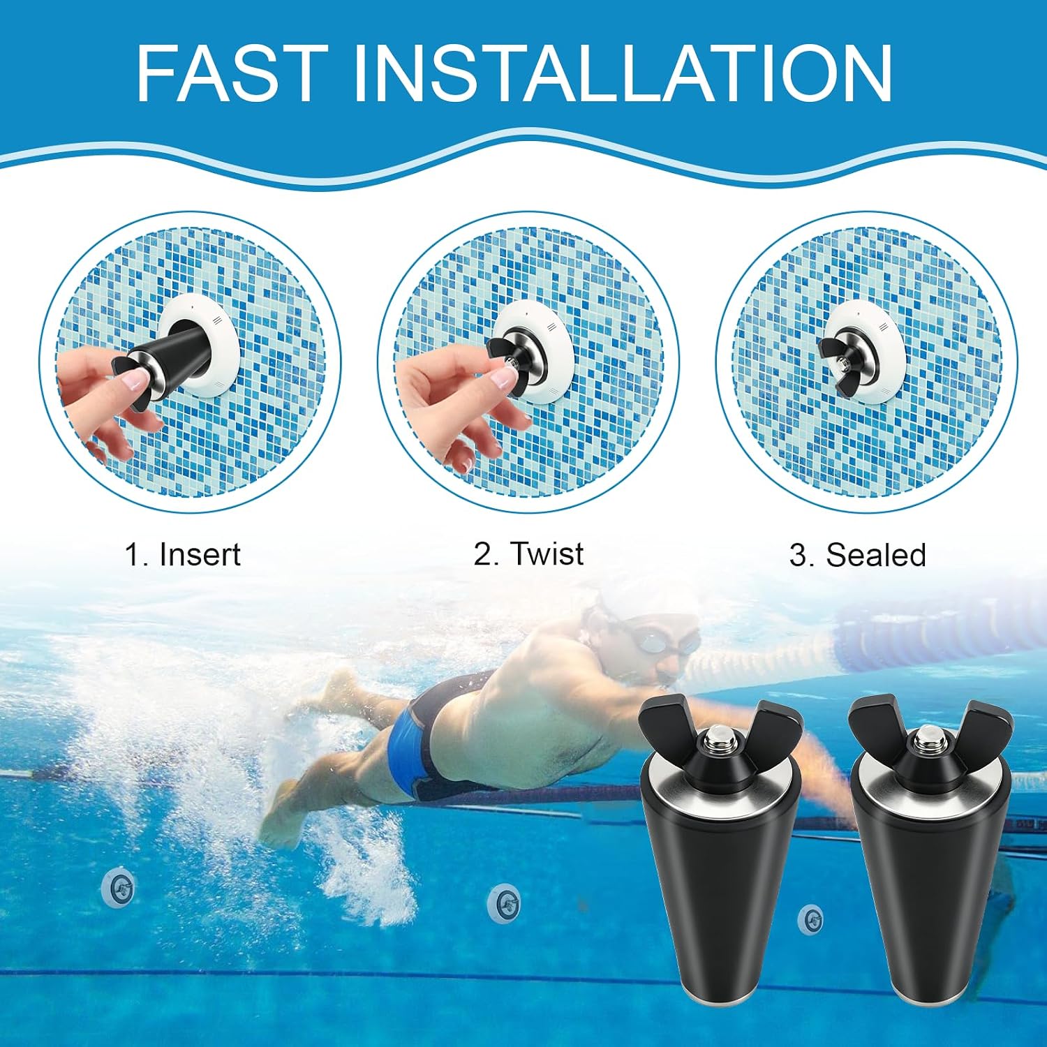 0.5"-1" Pool Expansion Plugs, #1–#5 Rubber Winter Pipe Plugs 4 Pack