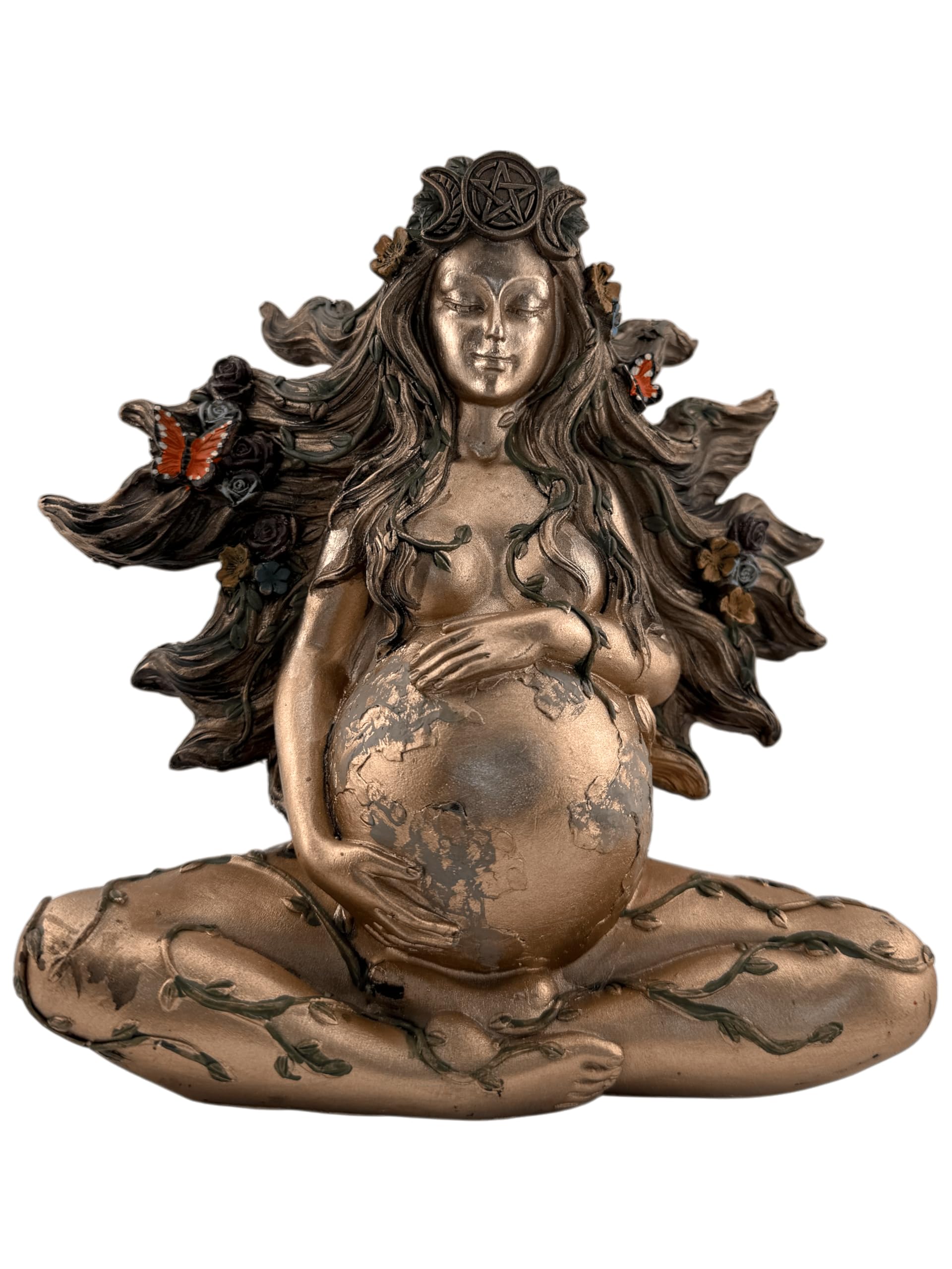 Hostenatura Women's | Figure Gaia Goddess Mother Earth 20X10x15cm | Decorative Resin Statue | Symbol Of Nature, Fertility And Energy | Ideal For Altars, Home And Meditation
