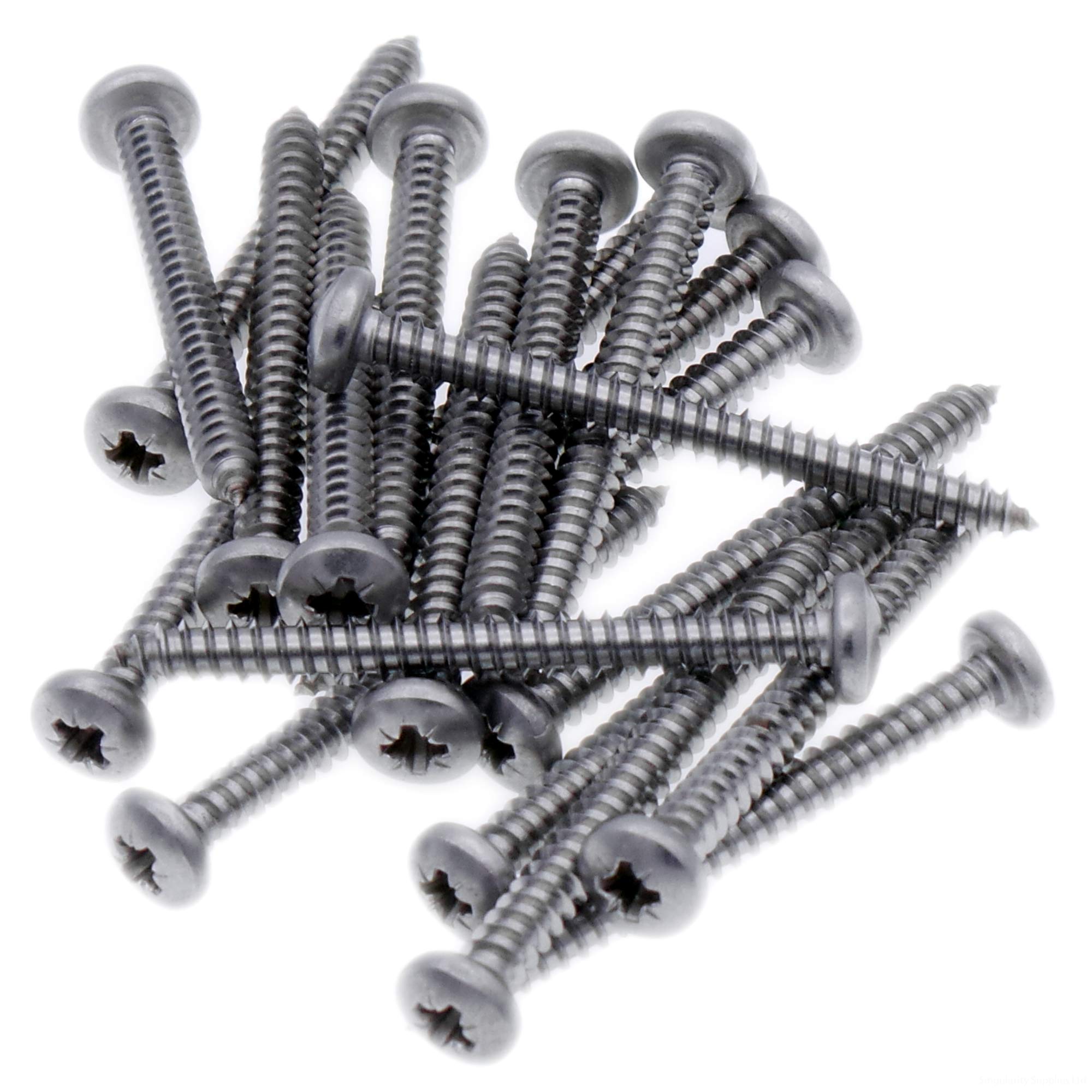 Singularity Supplies No.8 X 1 (4.2Mm X 25Mm) Pozi Pan Self-Tapping Screw - Stainless Steel (A2) (Pack Of 20)
