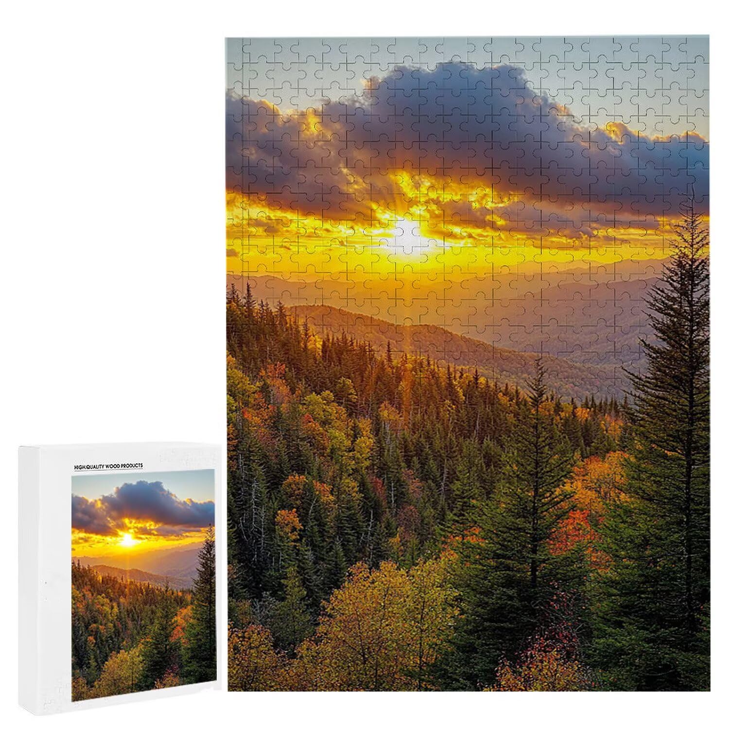 4000 sztuk puzzli, las zachód słońca4000 sztuk puzzli dla dorosłych, prezent rocznicowy, prezent świąteczny, dekoracja domu, zapobieganie degeneracji mózgu u osób starszych v-852