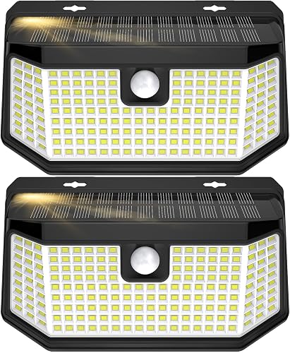Aootek Solar Motion Sensor Outdoor Lights 182 LED 2500LM 270° Wide Angle IP65 Waterproof 3 Modes 2-Pack Aootek Solar Motion Sensor Outdoor Lights 182 LED 2500LM 270° Wide Angle IP65 Waterproof 3 Modes 2-Pack