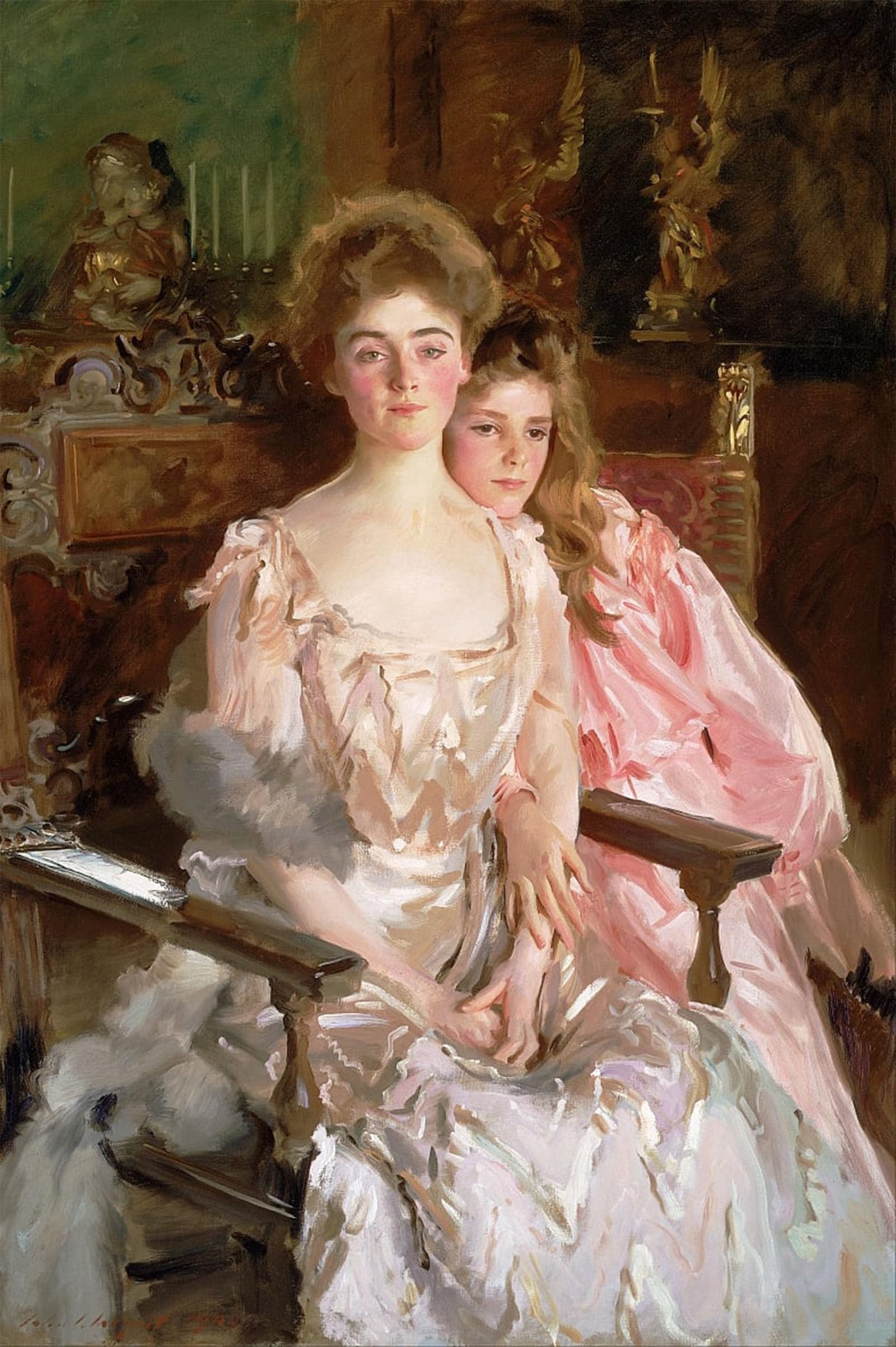 POSTERIIk Vintage Art Print Images Pictures Print Mrs Fiske Warren and Her Daughter by John Singer Sargent Modern Colour Posters for Office Home Decor 60x90cm
