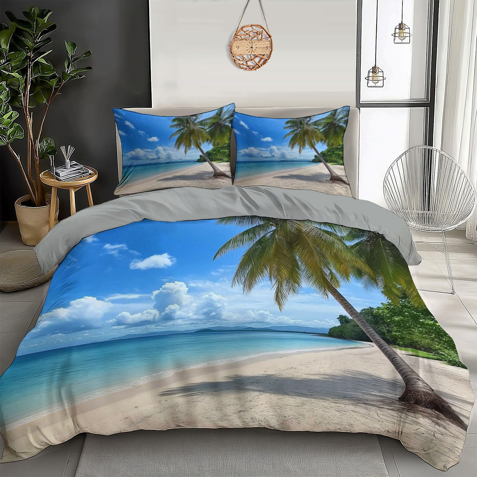Parure de lit paysage tropical 240x260 pour une ambiance de vacances