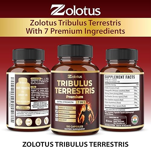 Miniatura 25 de Zolotus Premium Tribulus Terrestris Cápsulas – Combinadas con Ashwagandha, Panax Ginseng y Maca – 90 unidades durante 3 meses
