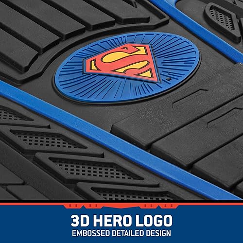 Miniatura 10 de BDK Alfombrillas clásicas de Batman para automóvil, con licencia oficial de Warner Bros DC Comics, protección interior para todo tipo de clima,