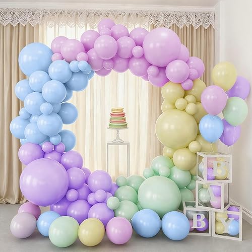 Miniatura 2 de Kit de guirnalda de arco de globos de Pascua arcoíris pastel, 18/10/5 pulgadas, arco de globos de primavera pastel pastel pastel para fiesta