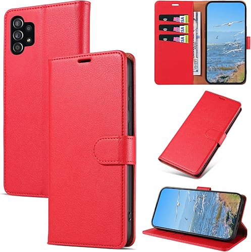KKEIKO Funda para Samsung Galaxy A32 5G, de piel sintética, con bloqueo RFID, con tarjetero y tapa magnética, compatible con Samsung A32 5G, color