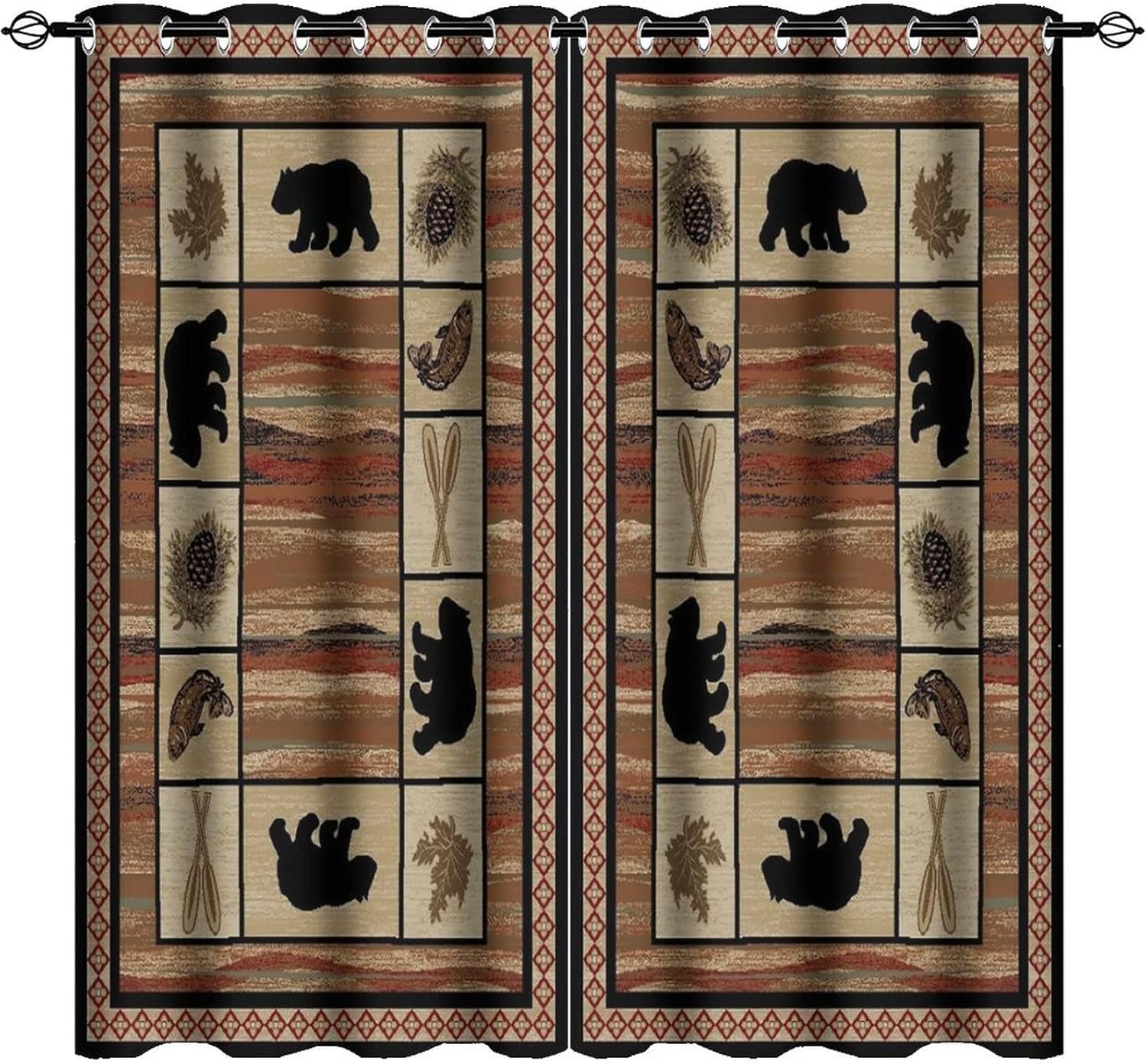 Rideaux occultants ours lot de 2 avec oeillets rideau isolant thermique enfant