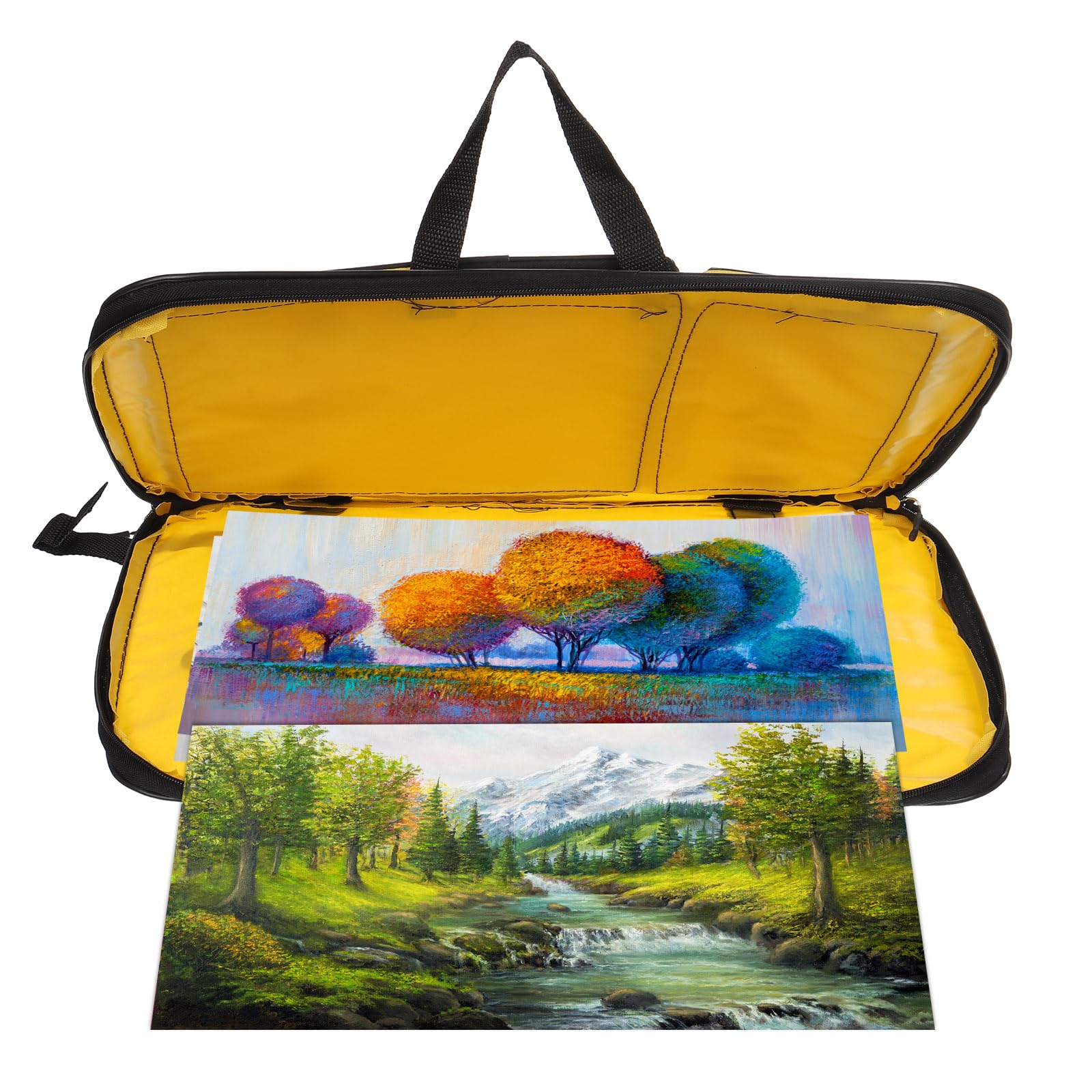 PATIKIL 14,2" x 19,3" Arte Portfolio Borsa Custodia Zainetto, Disegno Portaoggetti Organizer Cartella per Artista Disegno Tavola Pieghevole Cavalletto Tavolozza Schizzo, Nero