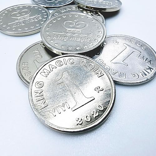 Miniatura 3 de sumrica Magic 20 piezas de ferromagnetismo moneda trucos de magia pueden atraer con anillo magnético accesorios de mago (0.984 x 0.075 in)