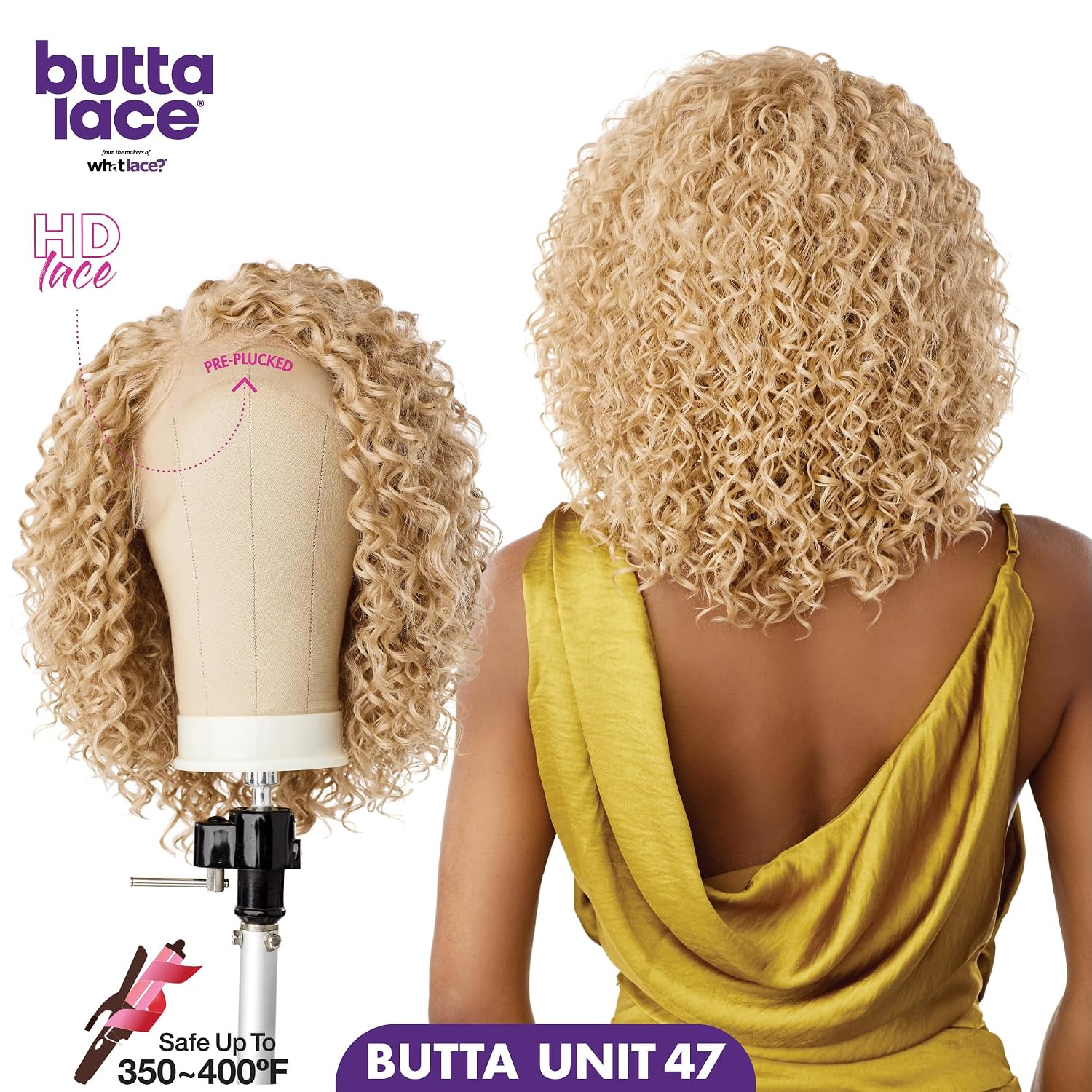 Sensationnel Butta Lace Wigs - Unit 47 Extra Wide 5 Inch Deep Parting Synthetic Preplucked Hairline Glueless Lacefront (1 JETBLACK)