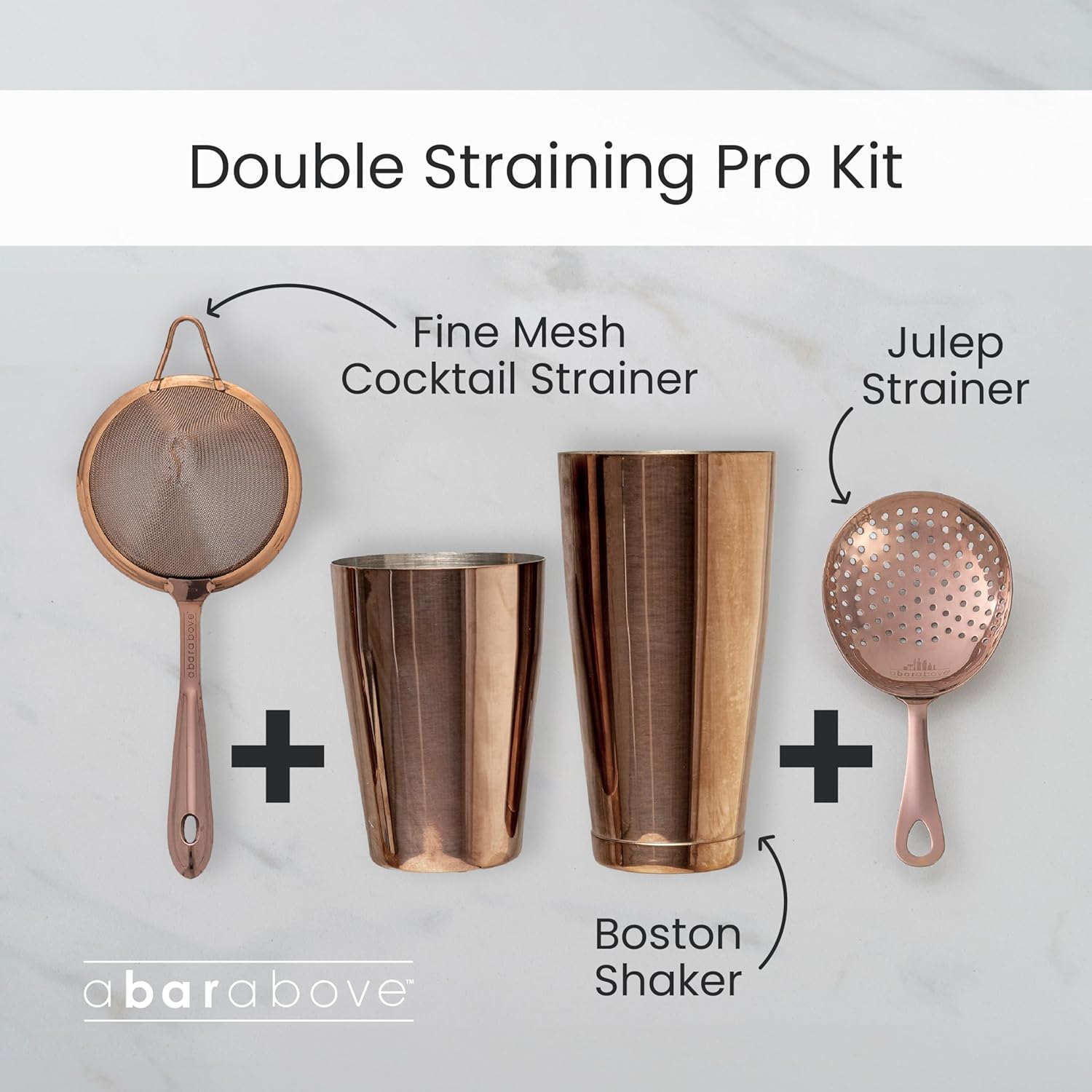 A Bar Above Professional Boston Shakers Set 18 oz Weighted and Unweighted Stainless Steel Cocktail Shaker Set for Bartenders, Premium 304 Steel Bar Shaker, Essential Bartending Tools for Mixing Drinks