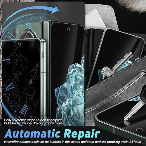 Miniatura 3 de Orzero Paquete de 2 protectores de pantalla compatibles con OnePlus Open Outer, TPU suave de borde a borde, alta definición, antiarañazos, sin