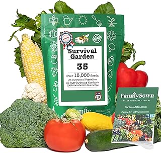Sponsored Ad - Survival Seeds by Family Sown – 15,000 Non GMO Heirloom Seeds, Naturally Grown Herb Seeds & Seeds for Plant...