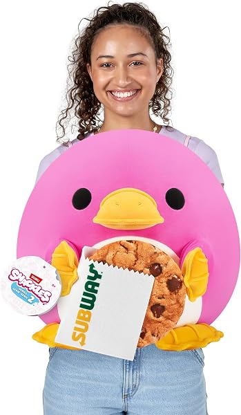 Snackles, Series 2, Platypus (Subway, Cookie), Plush Toy, Cuddly Squishy Comfort Plush with License Snack Brand Accessory, Medium (35 cm), Brown Box, (Platypus) - 3