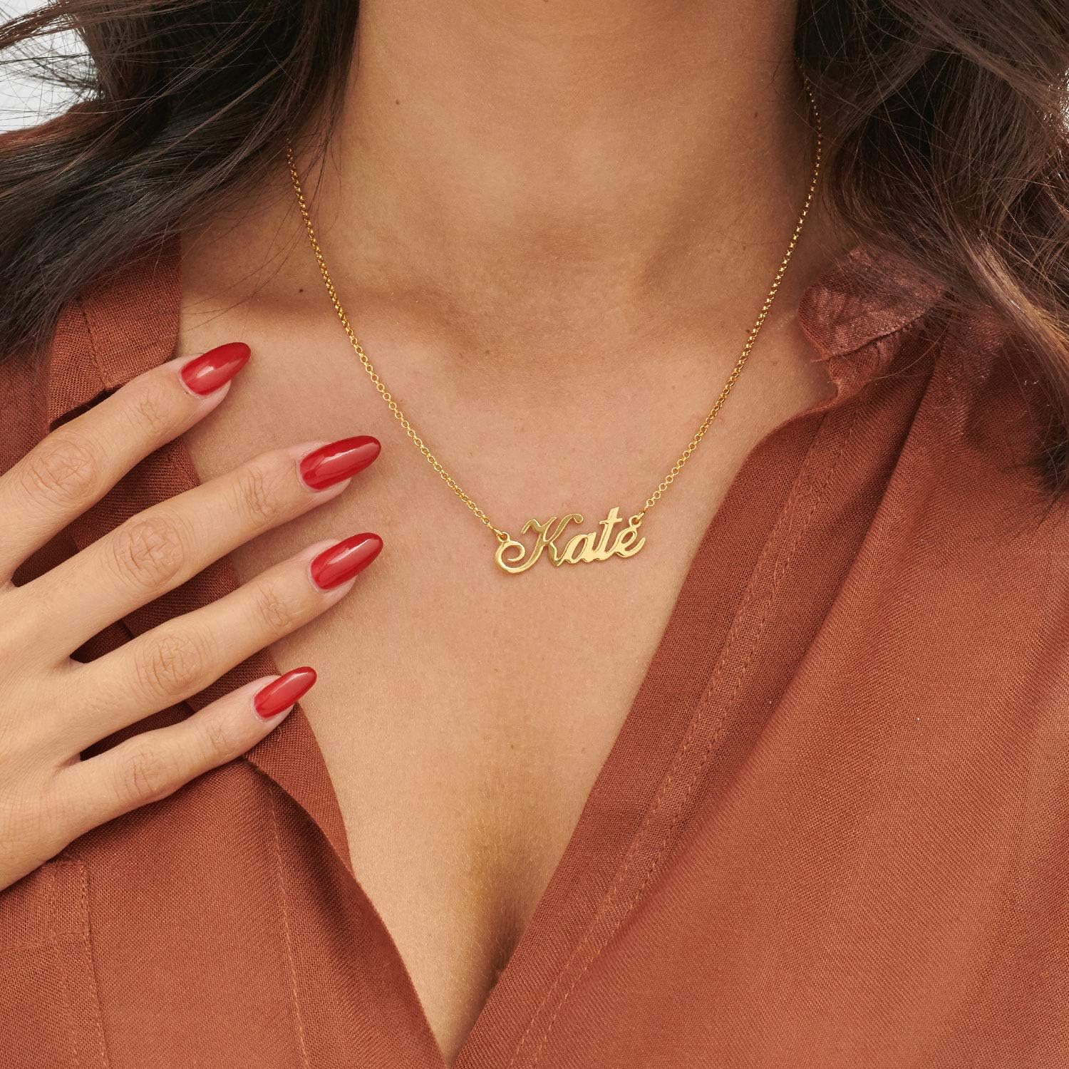 Personalized Sterling Silver Name Necklace - Choose Your Style - Gift for Men, Him, Husband - Gold or Gold Vermeil Plated - Custom Nameplate Pendant