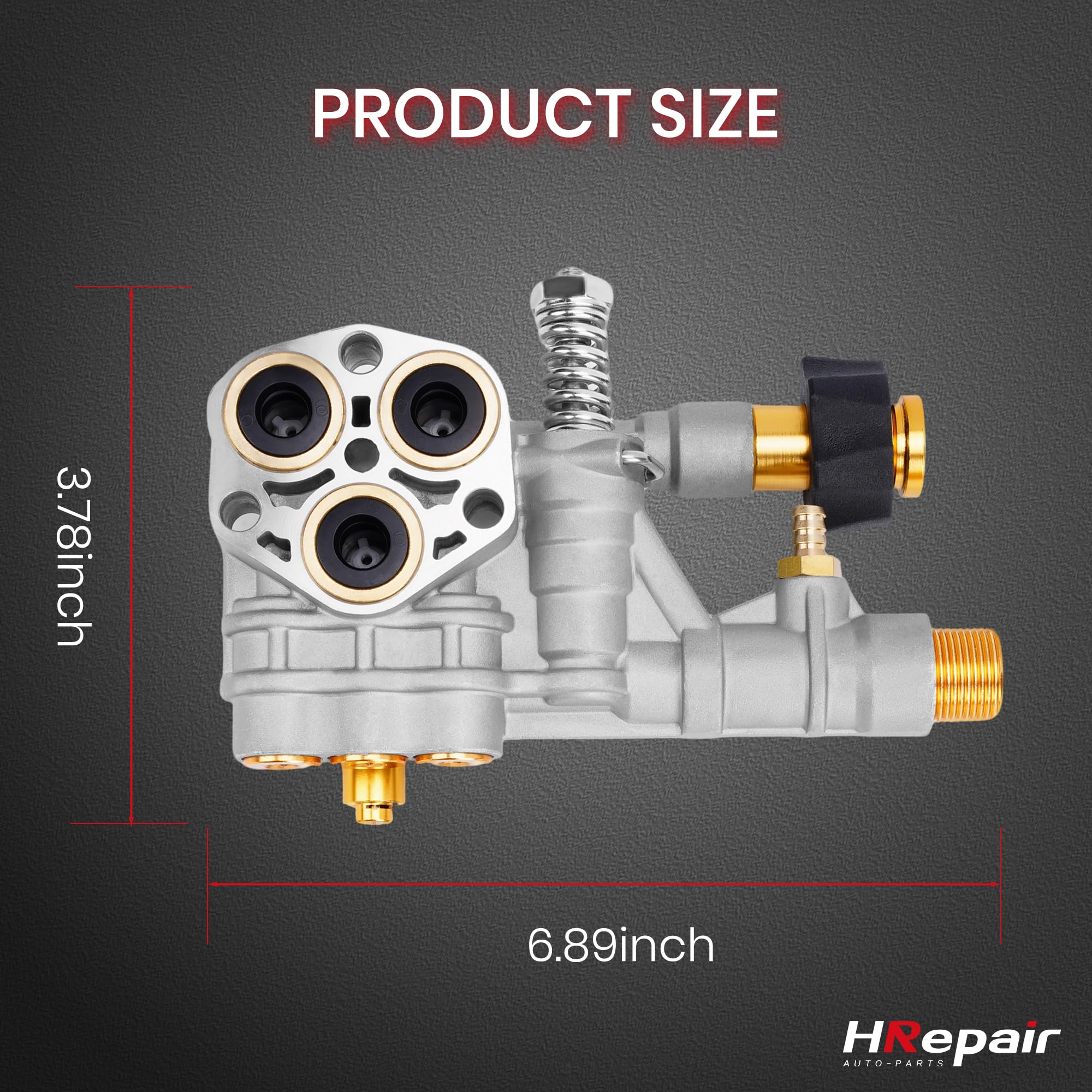 HRepiar - Colector de bomba de lavado a presión compatible con Technologies 510020 y 520006 Axial Cam Pressure Washer Pump Replacement Simpson Cleaning Manifold,7108366