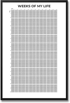 Weeks of My Life Poster, Motivational Life Calendar Poster, Life Tracking, Weekly Wall Art Home Room Decor, Personalized Calendar Calendar of Your Life Poster, Stoic Memento Mori Poster - 16x24 Inch