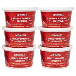 Catchmaster Tree Banding Insect Barrier 6Pk, 15oz Pails, Lanternfly & Ant Traps, Outdoor Adhesive Crawling Insect Trap to Protect Trees, Fruit & Plants