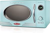 Vista 21 de Nostalgia Retro - Horno microondas de 0.7 pies cúbicos, 700 vatios, tamaño de encimera con plato giratorio de vidrio, cerradura de seguridad