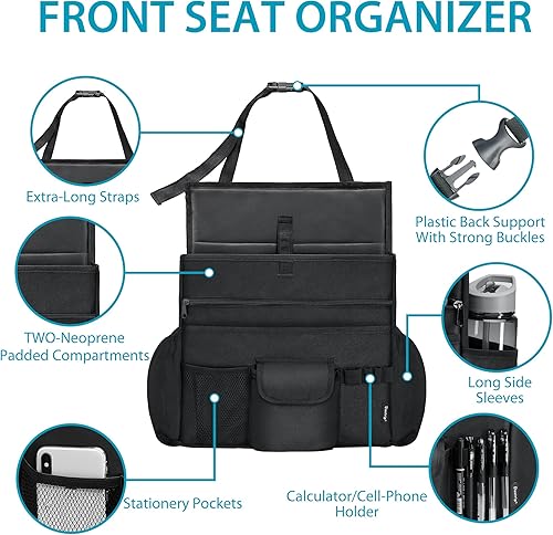 Miniatura 3 de Elantrip Organizador de asiento delantero de automóvil, almacenamiento de asiento trasero con correas ajustables, organizadores de asiento de camión
