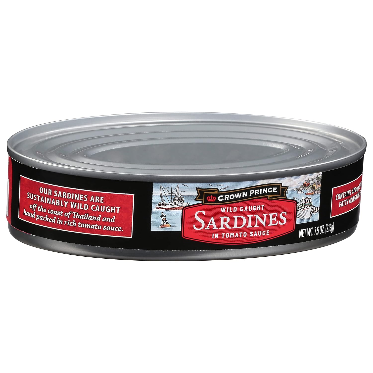 Crown Prince Sardines in Tomato Sauce, 7.5-Ounce Cans (Pack of 12)