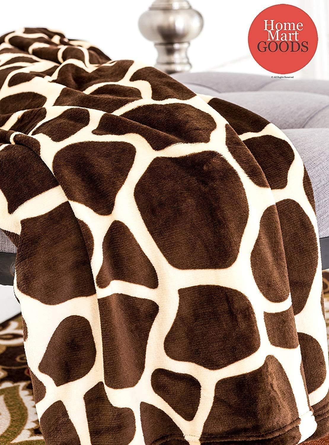 Home Must Haves Ultra Soft Micro Plush Flannel Blanket Luxurious Flannel Fur All Season Premium Warm Cozy Bed Sofa Couch Picnic Blanket (Queen 80"x80", Giraffe Skin Print)