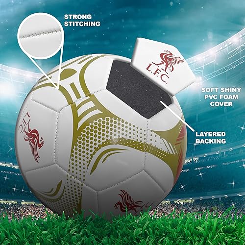 Miniatura 3 de Icon Sports Pelotas de fútbol para fanáticos de entrenamiento profesional de World Clubs con licencia oficial para juegos de fútbol Liverpool FC,