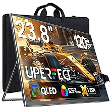 UPERFECT QLED 24" 120Hz Portable Monitor 1080P 125% sRGB 400Nits w/Stand &amp; VESA, HDMI USB-C FHD Travel Monitor for Laptop/Gaming Devices/Phone/Mini PC, External Second Screen for Gaming &amp; Work