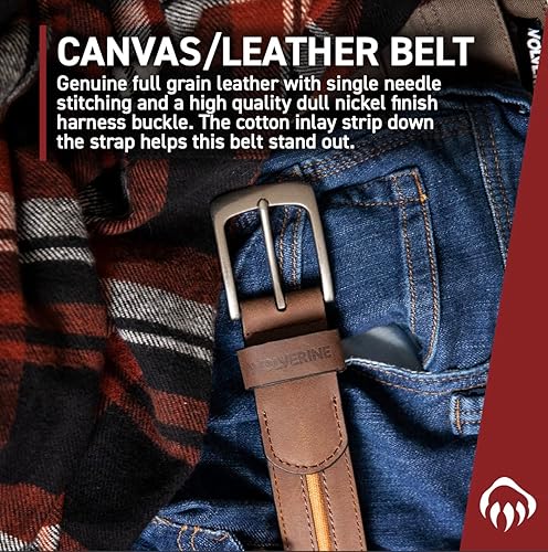 Miniatura 5 de Wolverine Men's Reversible Full Grain Leather Belt Heavy Duty Workwear Casual Durable Metal Buckle