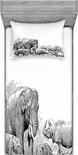 Miniatura 182 de Ambesonne Juego de sábanas bajeras y fundas de almohada, diseño retro de los videojuegos con botones de joystick vintage de los años 80 y 90, diseño