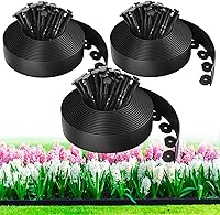 MIXC 100ft 1.5in Landscape Edging Kit with 150 Spikes - Flexible No-Dig Plastic Border for Garden, Lawn, Flower Beds, Pathways