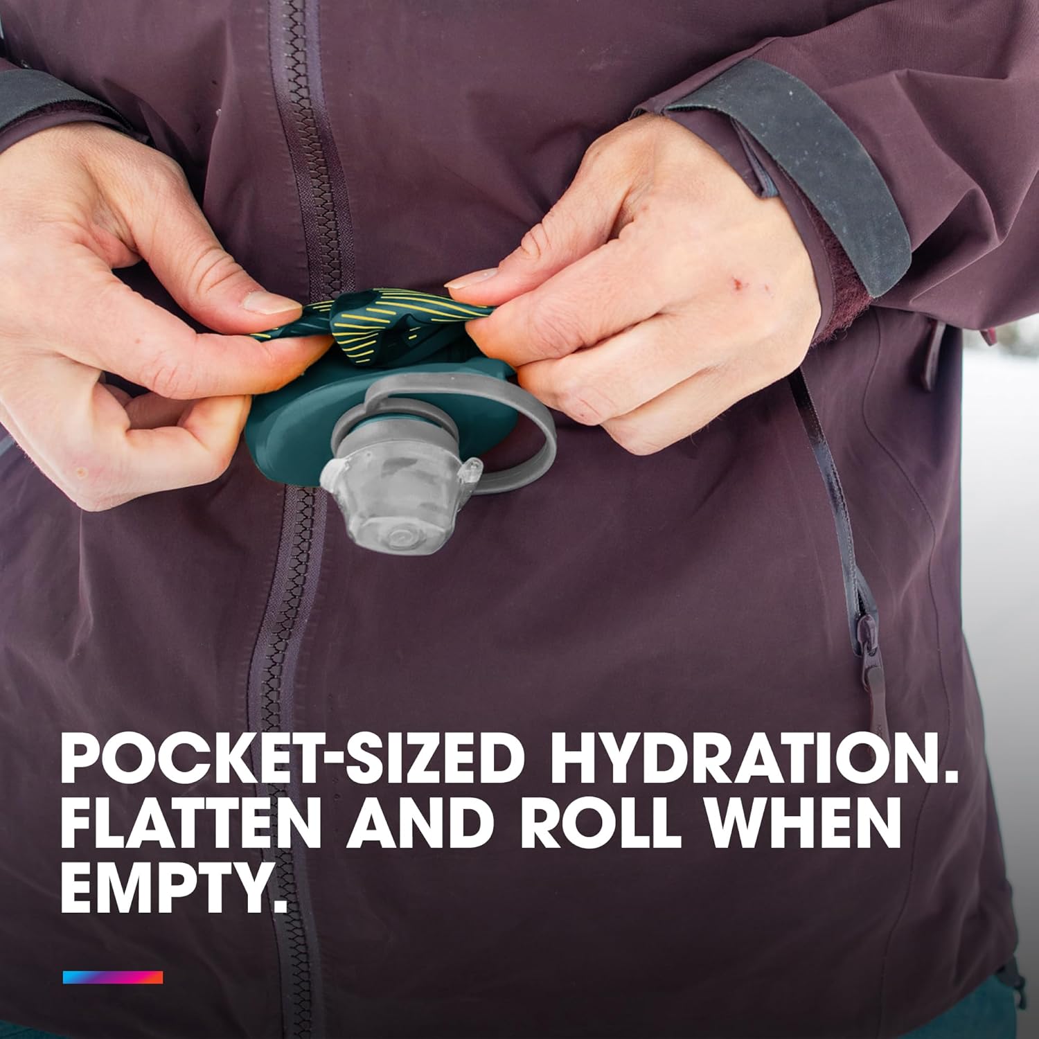 HydraPak Stow Collapsible Water Bottle – 350ml, 500ml, 1L – Ultralight, Leak-Proof, BPA-Free, Filter Compatible Travel & Hiking Flask - Image 4