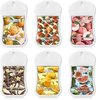 6 Pcs Hydrating Mini Hand Sanitizer Spray Bulk 1.35 Fl. oz Pocket Hand Sanitizer Spray Travel Size Portable Refreshing for Women Men Daily Personal Use Nurse Teacher Employee Appreciation Gifts