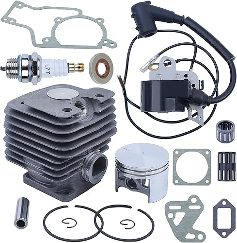 Bobina de encendido Kt de pistón de cilindro de 2.047 in para motosierra Stihl MS380 038 1119 020 1202, Kit de pistón de cilindro de 2.047 in,