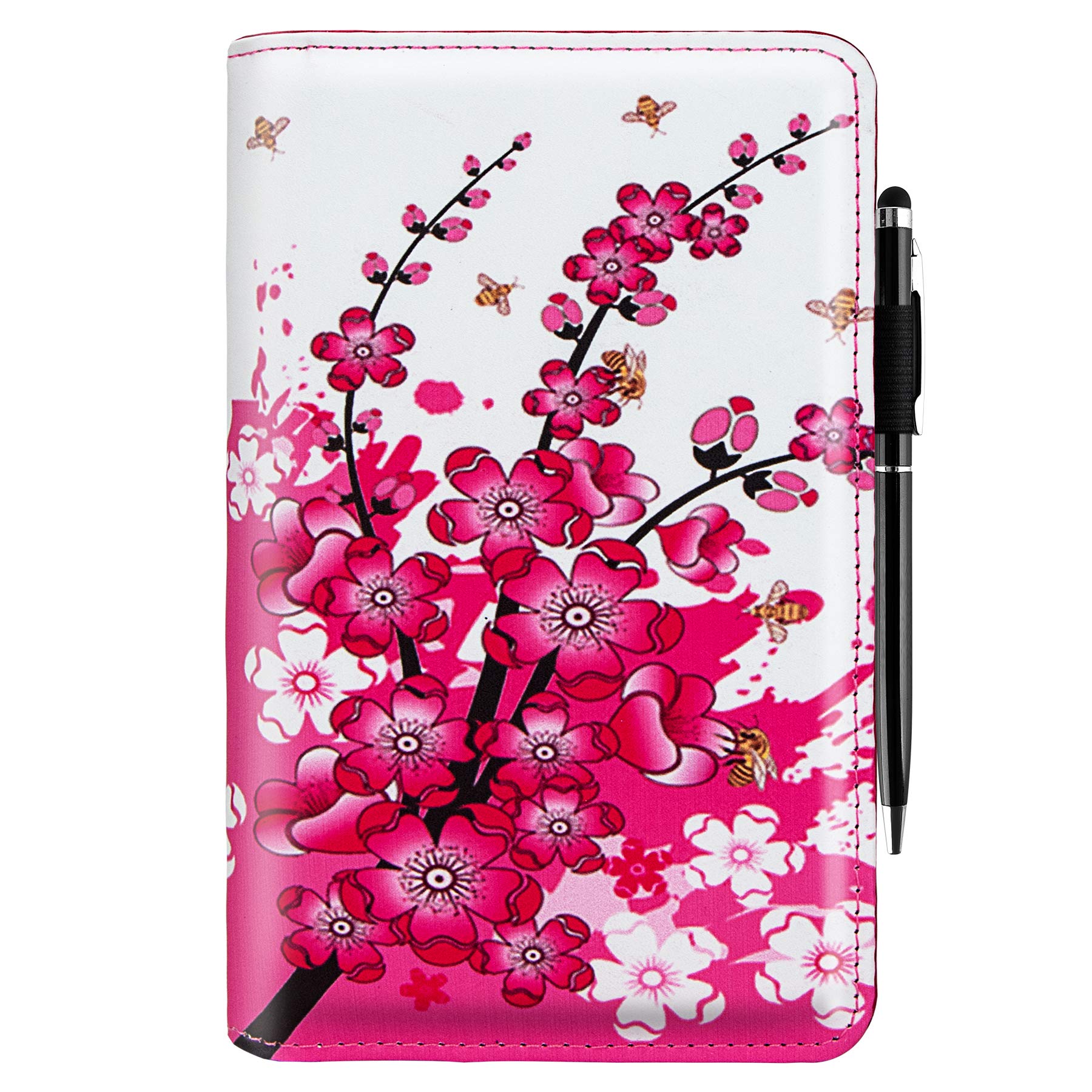 AatacasServer Book Organizer with Zipper Pocket, PU Leather Restaurant Guest Check Presenters Card Holder for Waitress, Waiter, Bartender, A Pen As Bonus