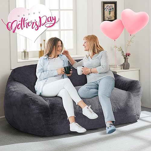 Miniatura 3 de Homguava Sofá cama, futón con reposabrazos, sofá biplaza de 2 plazas, sofá cama suave de piel sintética, sofás pequeños para sala de estar,