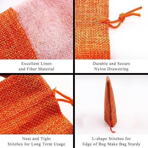 Miniatura 3 de SumDirect 20 bolsas de regalo de arpillera de 4 x 6 pulgadas, bolsas de lino para joyas con cordón para regalos, joyas y almacenamiento