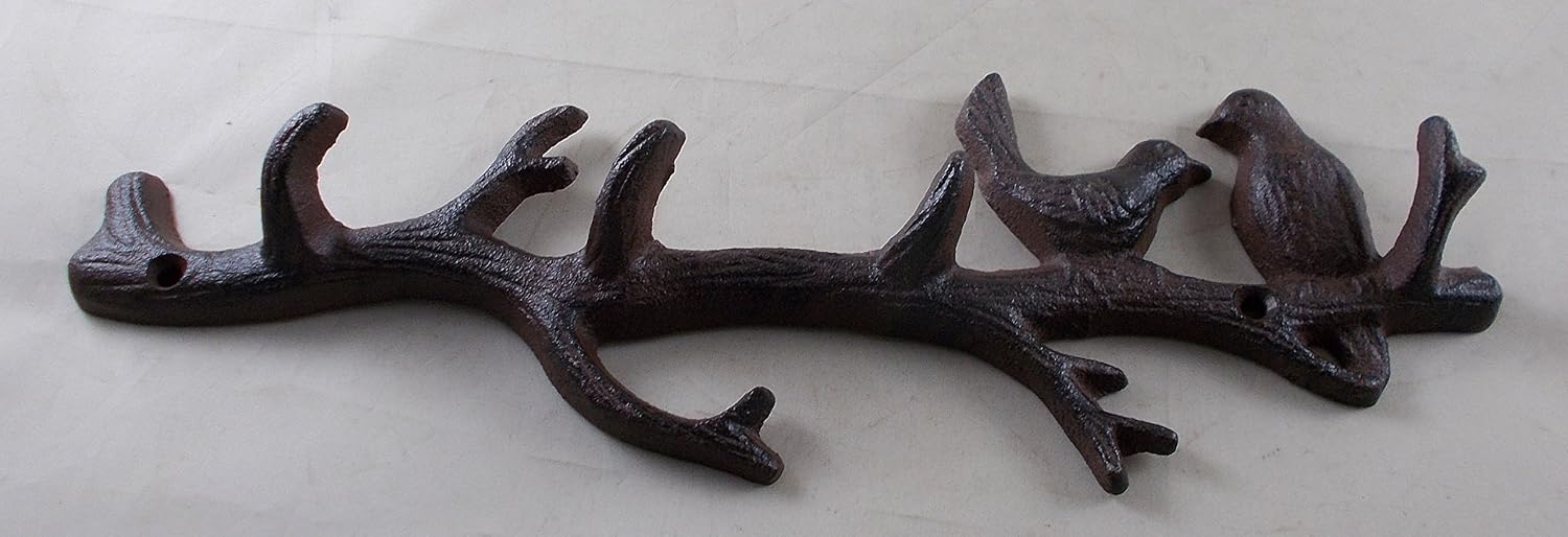 GSM Cast Iron Birds on Branch Hat Rack