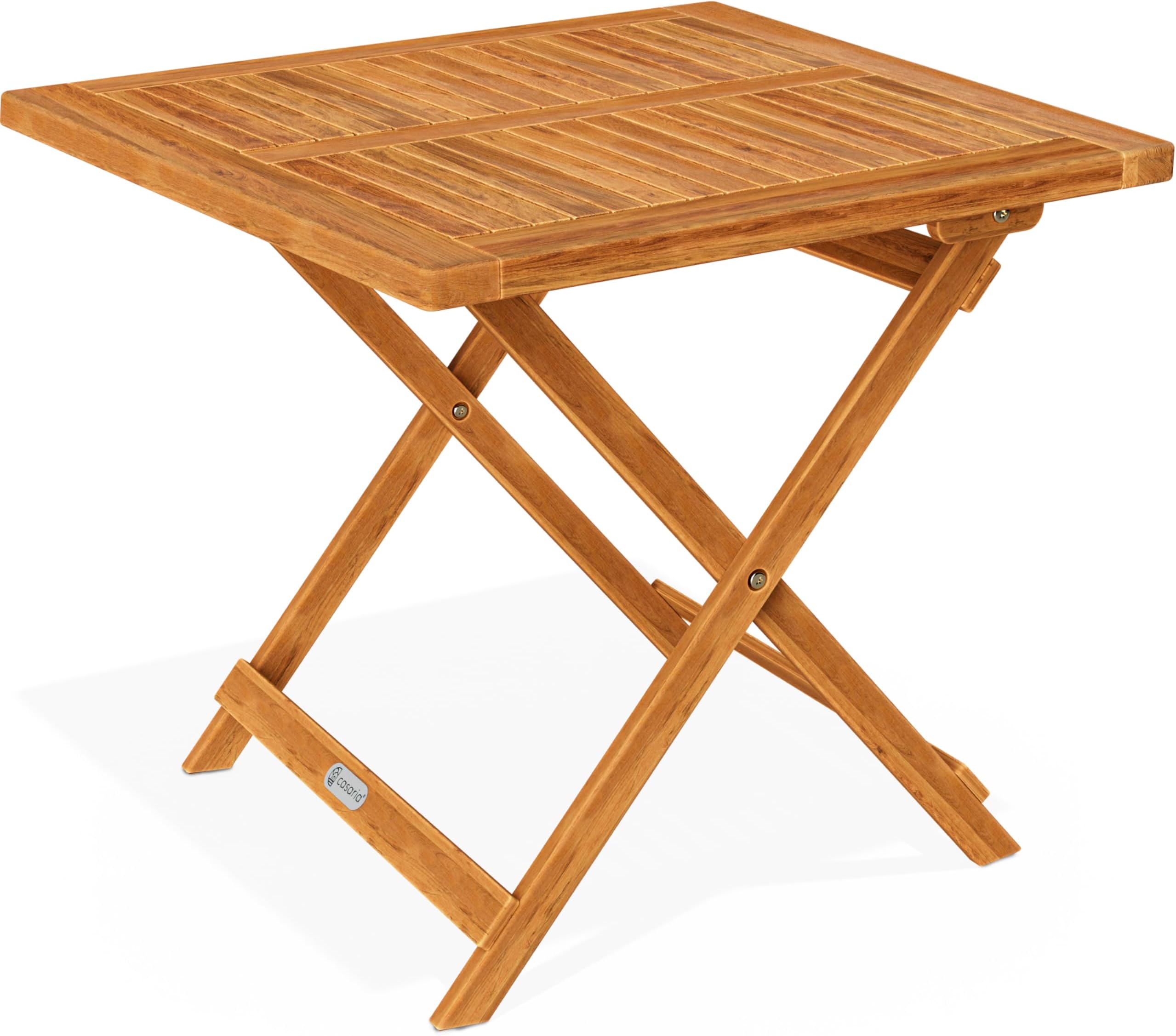 Wooden Garden Side Table | Coffee Bistro End Table | Folding Furniture | Solid Acacia Wood | 70x70x73cm | Fold Up Square Patio Balcony Outdoor | Weather-Resistant