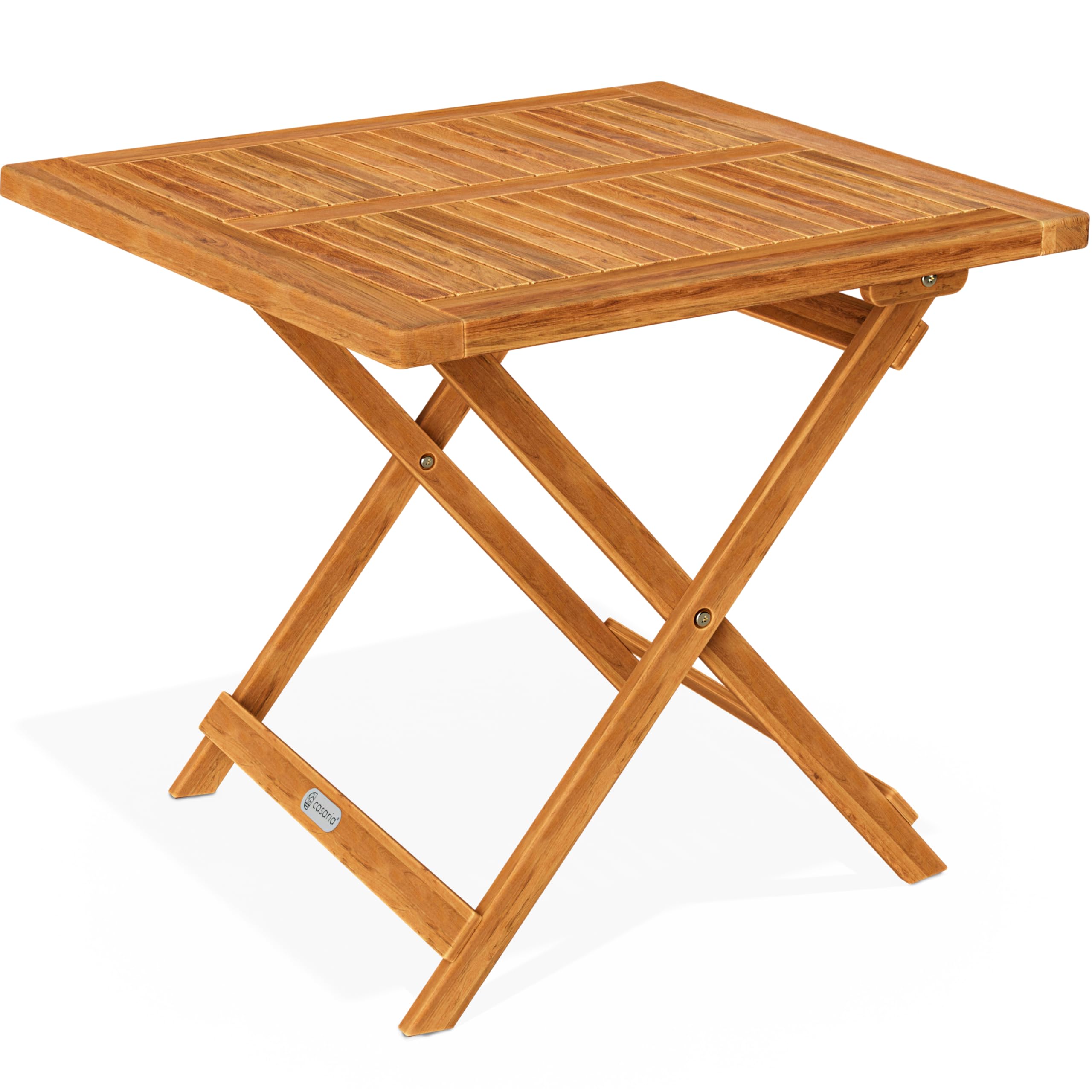 CASARIA® Wooden Garden Side Table | Coffee Bistro End Table | Folding Furniture | Solid Acacia Wood | 70x70x73cm | Fold Up Square Patio Balcony Outdoor | Weather-Resistant