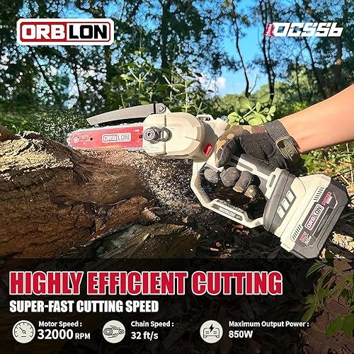 Miniatura 5 de Mini motosierra inalámbrica para batería DeWALT de 20 V máximo, motosierra sin escobillas de 6 pulgadas más con dispositivo de tensión automática de