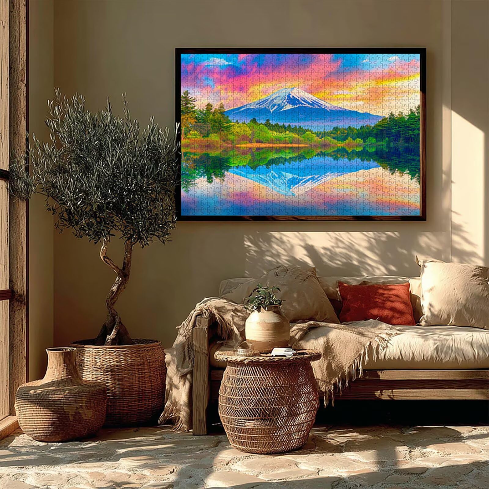 Puzzle 3000 elementów dla dorosłych, mocowanie Fuji, drewniane puzzle, 122 x 81 cm, części ściśle do siebie pasują, dla mężczyzn, kobiet, starszych seniorów, relaks i odstresowanie, prezenty