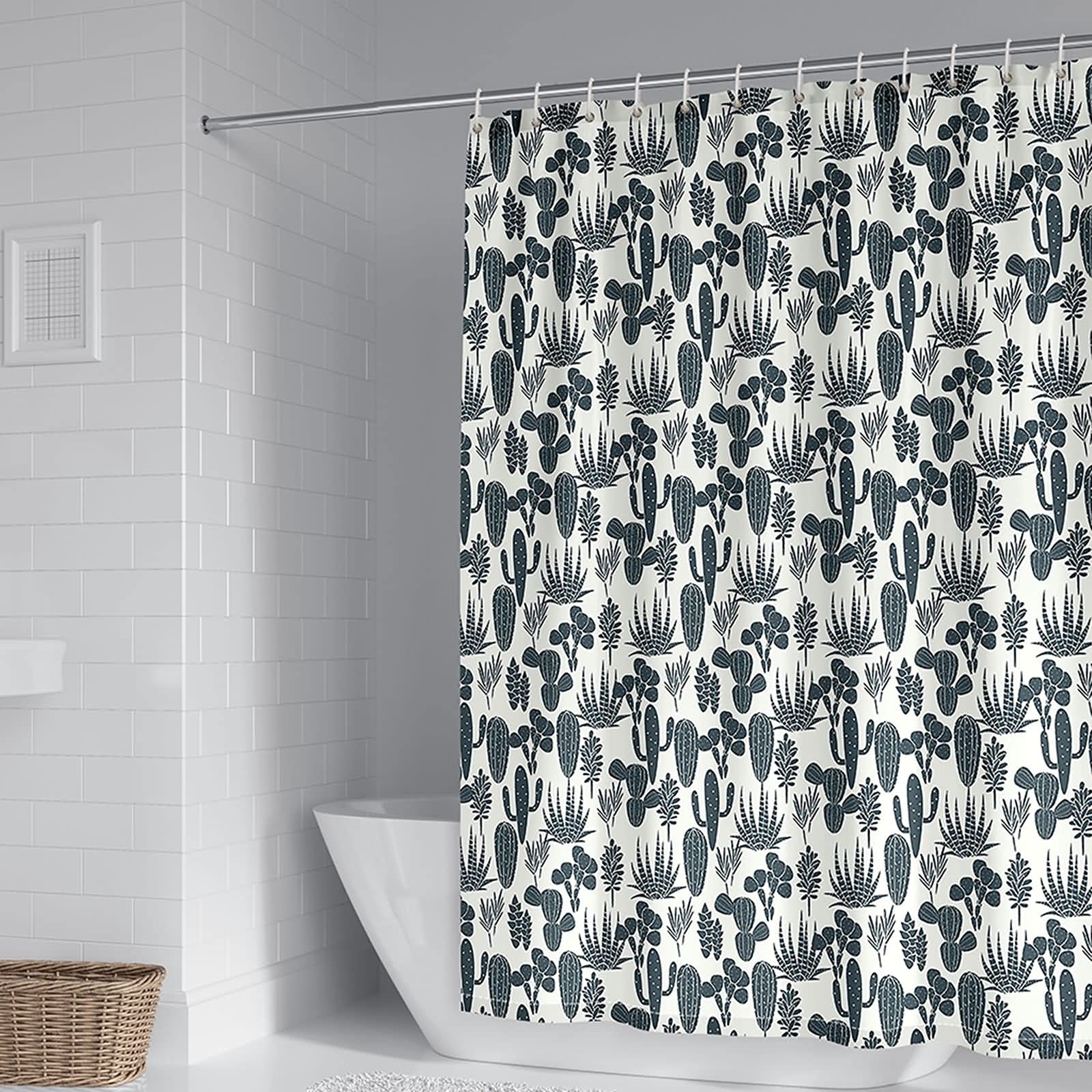 Rideau de douche en polyester de qualité supérieure 180x180 cm imprimé plantes sauvages