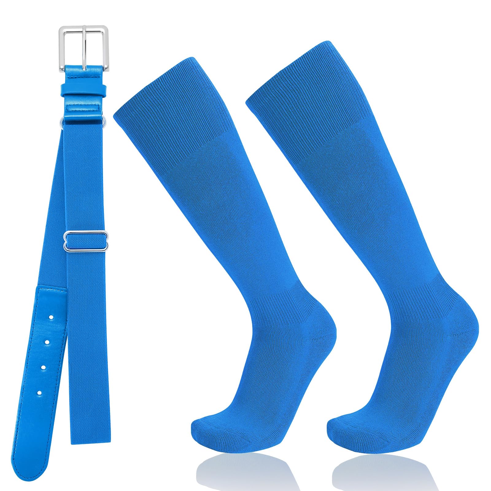 Baseball Socks and Belt Combo for Youth Adult - Softball Socks and Belt for Boys and Girls